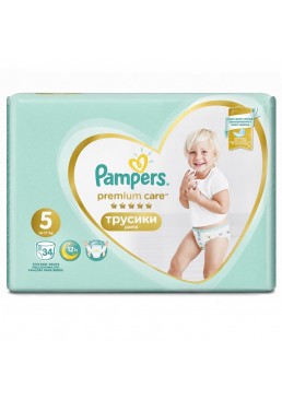 Подгузники-трусики детские Pampers Premium Care, размер 5 (12–17 кг), 34 шт